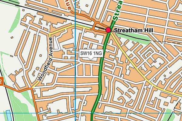 SW16 1NG map - OS VectorMap District (Ordnance Survey)