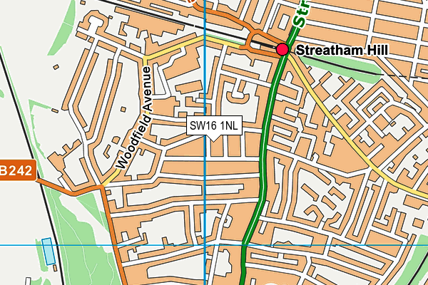 SW16 1NL map - OS VectorMap District (Ordnance Survey)