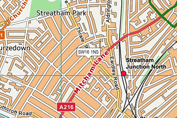 SW16 1NS map - OS VectorMap District (Ordnance Survey)