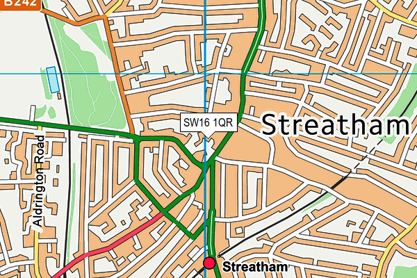 SW16 1QR map - OS VectorMap District (Ordnance Survey)