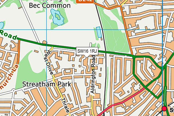 SW16 1RJ map - OS VectorMap District (Ordnance Survey)