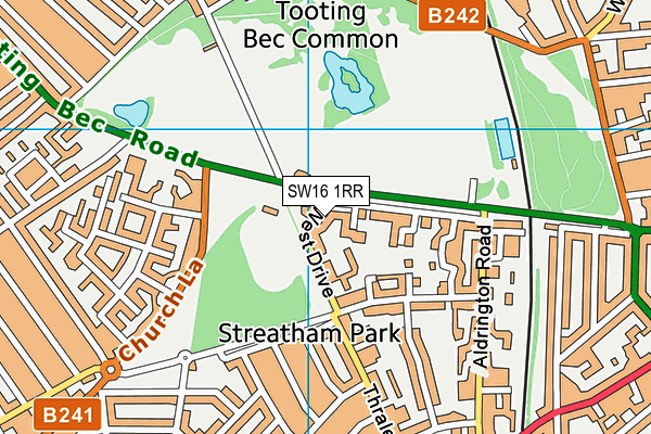 SW16 1RR map - OS VectorMap District (Ordnance Survey)