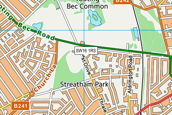 SW16 1RS map - OS VectorMap District (Ordnance Survey)