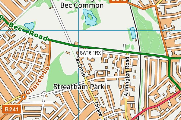 SW16 1RX map - OS VectorMap District (Ordnance Survey)