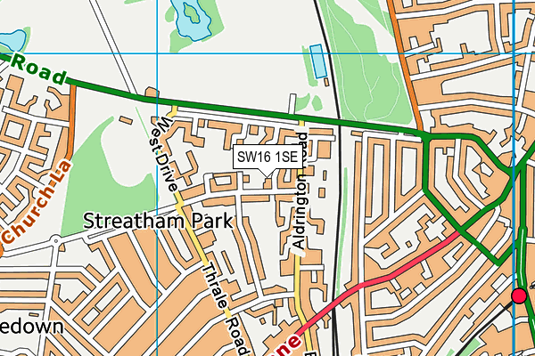 SW16 1SE map - OS VectorMap District (Ordnance Survey)