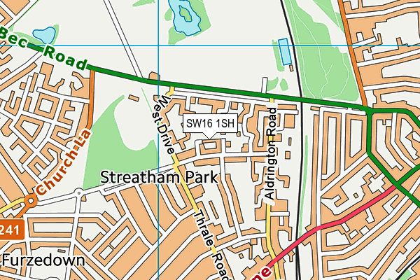 SW16 1SH map - OS VectorMap District (Ordnance Survey)