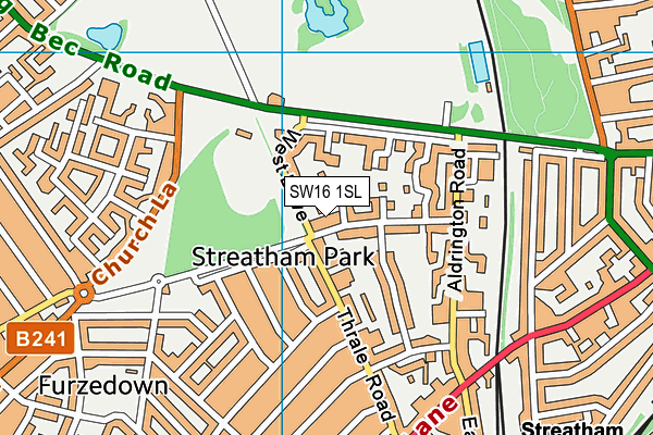 SW16 1SL map - OS VectorMap District (Ordnance Survey)