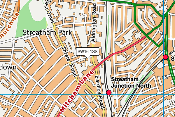 SW16 1SS map - OS VectorMap District (Ordnance Survey)