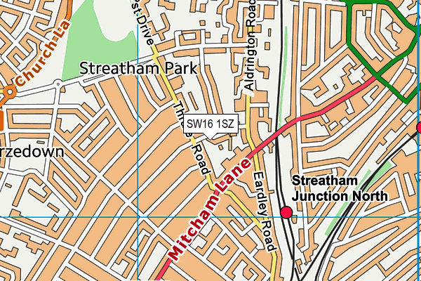 SW16 1SZ map - OS VectorMap District (Ordnance Survey)