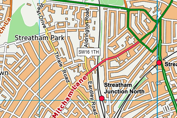 SW16 1TH map - OS VectorMap District (Ordnance Survey)