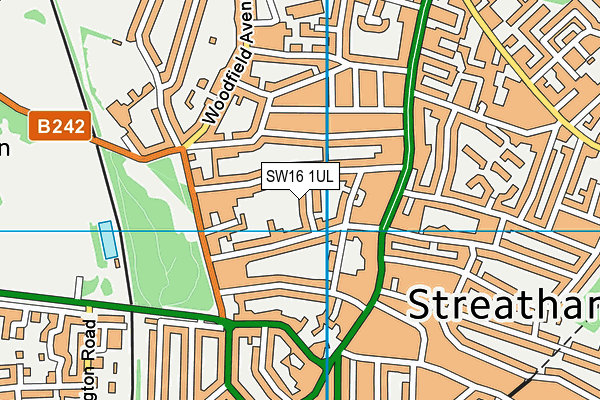 SW16 1UL map - OS VectorMap District (Ordnance Survey)