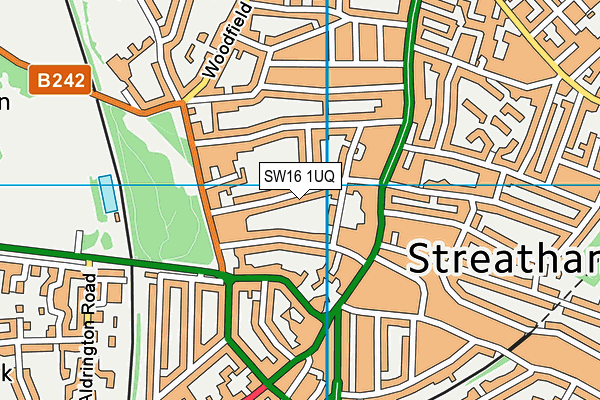 SW16 1UQ map - OS VectorMap District (Ordnance Survey)