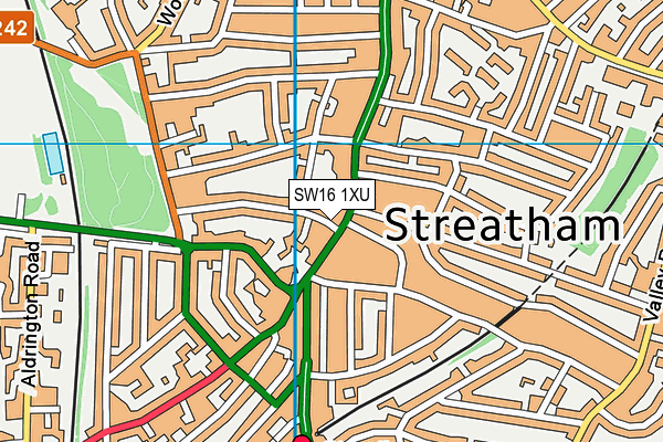 SW16 1XU map - OS VectorMap District (Ordnance Survey)