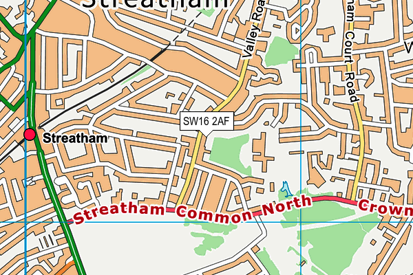 SW16 2AF map - OS VectorMap District (Ordnance Survey)