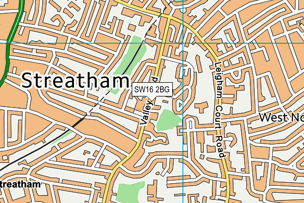 SW16 2BG map - OS VectorMap District (Ordnance Survey)