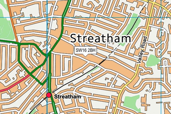 SW16 2BH map - OS VectorMap District (Ordnance Survey)