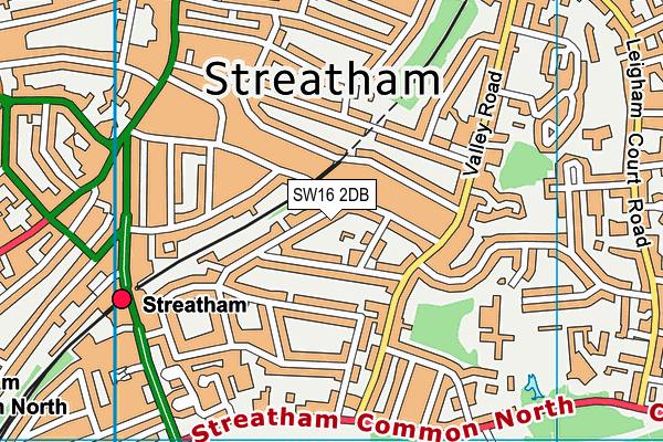 SW16 2DB map - OS VectorMap District (Ordnance Survey)