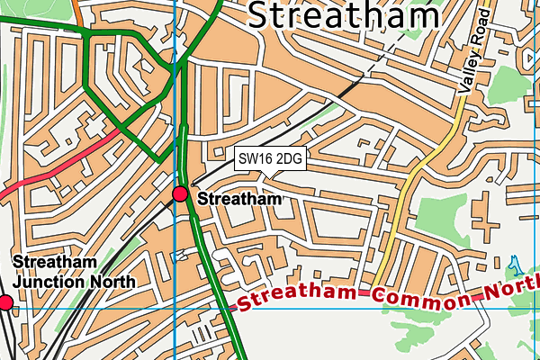 SW16 2DG map - OS VectorMap District (Ordnance Survey)