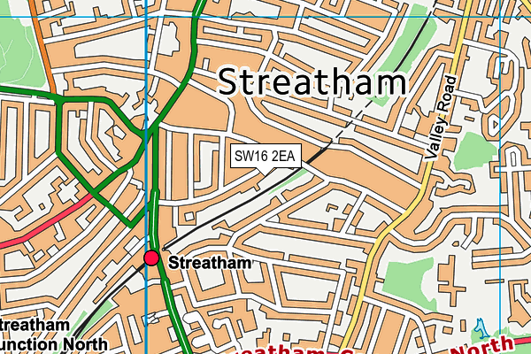 SW16 2EA map - OS VectorMap District (Ordnance Survey)