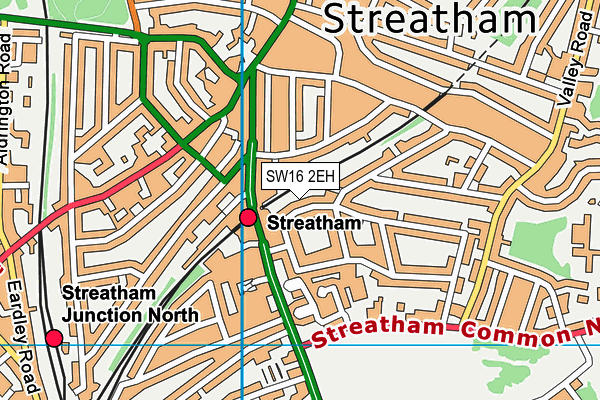 SW16 2EH map - OS VectorMap District (Ordnance Survey)