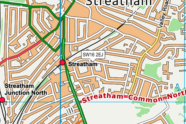 SW16 2EJ map - OS VectorMap District (Ordnance Survey)