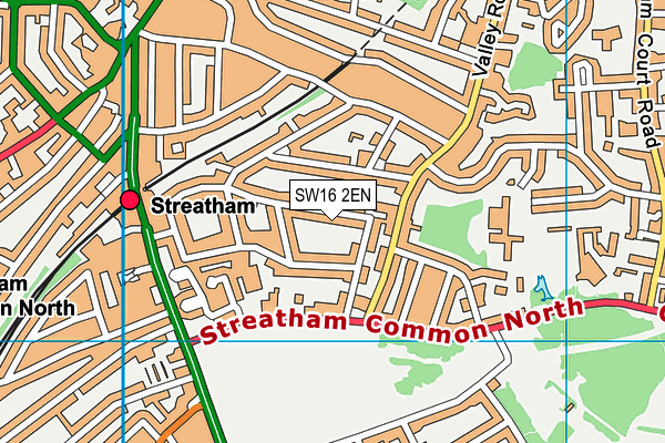 SW16 2EN map - OS VectorMap District (Ordnance Survey)