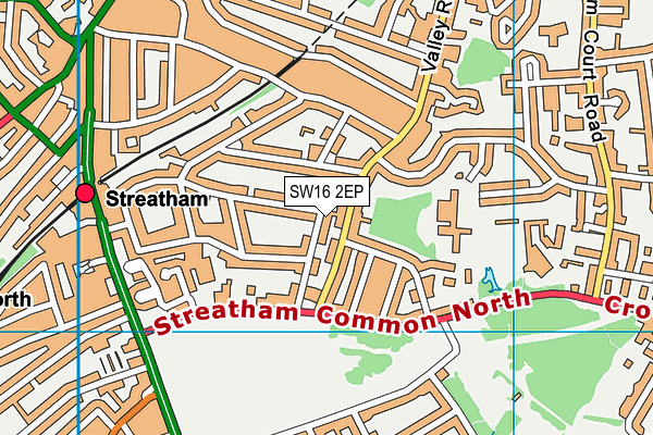 SW16 2EP map - OS VectorMap District (Ordnance Survey)