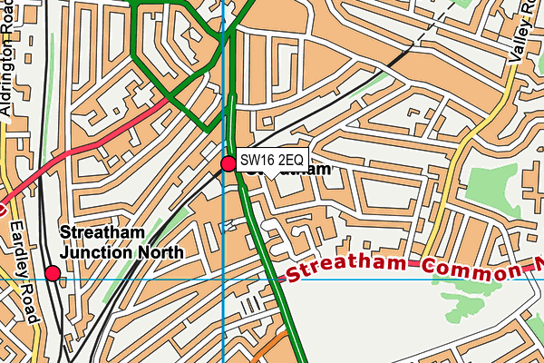 SW16 2EQ map - OS VectorMap District (Ordnance Survey)