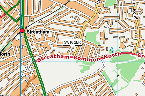 SW16 2ER map - OS VectorMap District (Ordnance Survey)