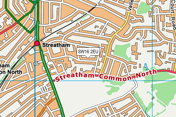 SW16 2EU map - OS VectorMap District (Ordnance Survey)