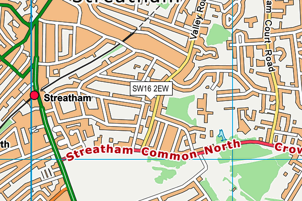 SW16 2EW map - OS VectorMap District (Ordnance Survey)