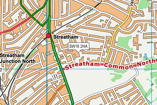 SW16 2HA map - OS VectorMap District (Ordnance Survey)