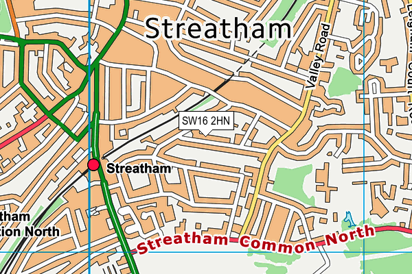 SW16 2HN map - OS VectorMap District (Ordnance Survey)