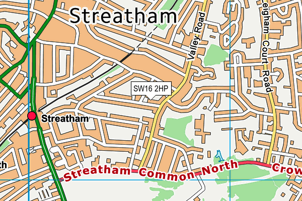 SW16 2HP map - OS VectorMap District (Ordnance Survey)