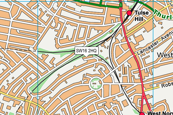 SW16 2HQ map - OS VectorMap District (Ordnance Survey)