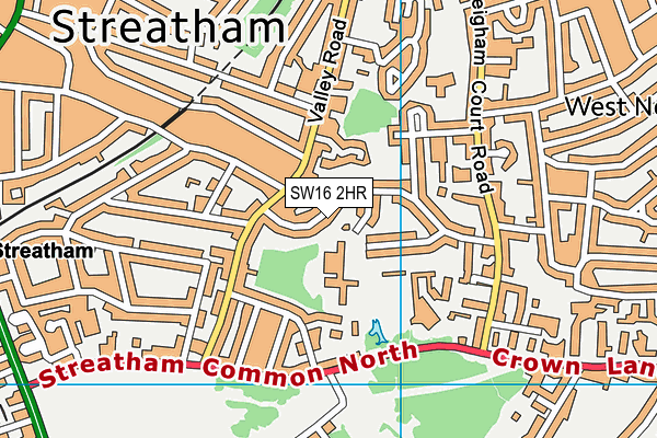 SW16 2HR map - OS VectorMap District (Ordnance Survey)