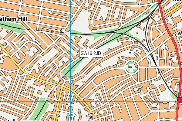 SW16 2JD map - OS VectorMap District (Ordnance Survey)