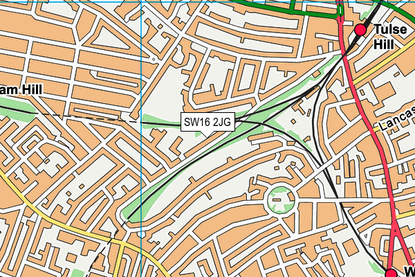 SW16 2JG map - OS VectorMap District (Ordnance Survey)