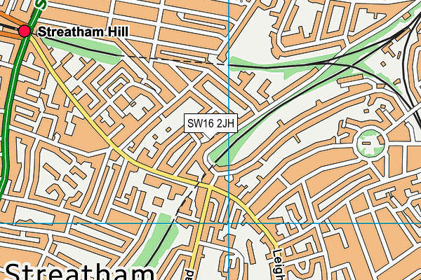 SW16 2JH map - OS VectorMap District (Ordnance Survey)