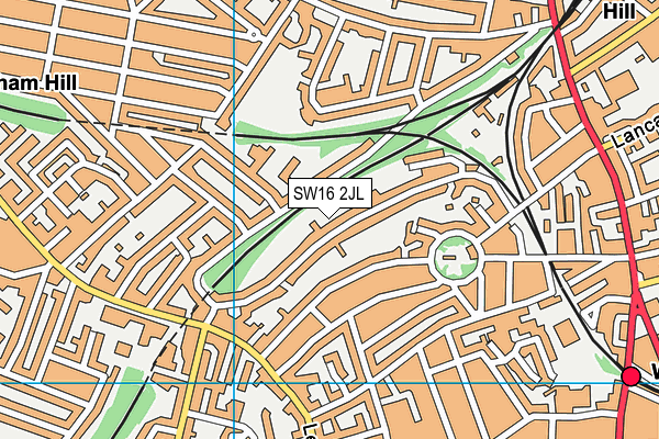 SW16 2JL map - OS VectorMap District (Ordnance Survey)