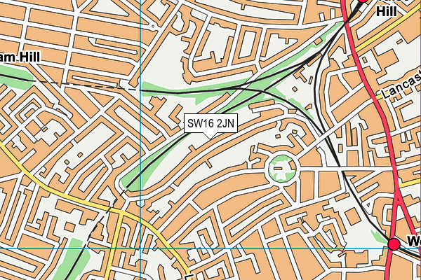 SW16 2JN map - OS VectorMap District (Ordnance Survey)