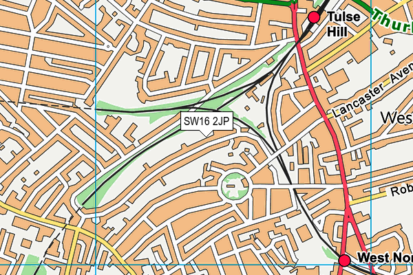 SW16 2JP map - OS VectorMap District (Ordnance Survey)