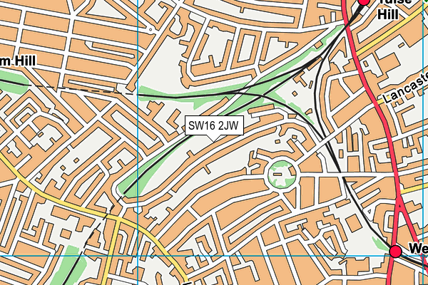 SW16 2JW map - OS VectorMap District (Ordnance Survey)