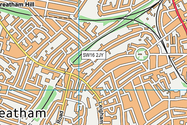 SW16 2JY map - OS VectorMap District (Ordnance Survey)