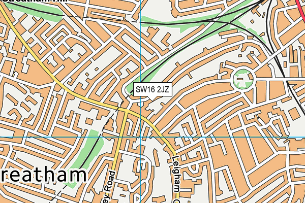 SW16 2JZ map - OS VectorMap District (Ordnance Survey)