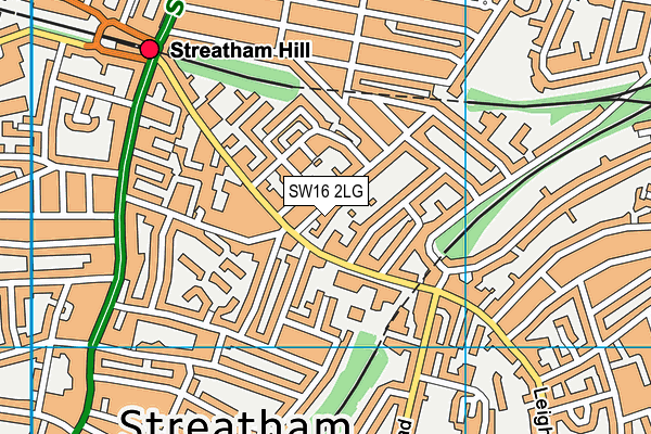 SW16 2LG map - OS VectorMap District (Ordnance Survey)