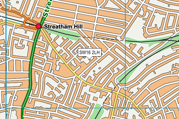 SW16 2LH map - OS VectorMap District (Ordnance Survey)