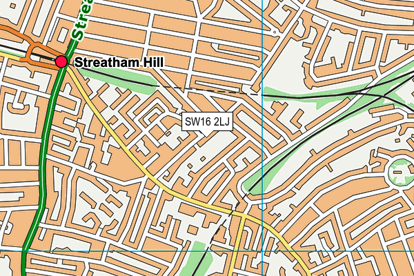 SW16 2LJ map - OS VectorMap District (Ordnance Survey)