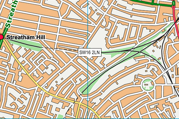 SW16 2LN map - OS VectorMap District (Ordnance Survey)