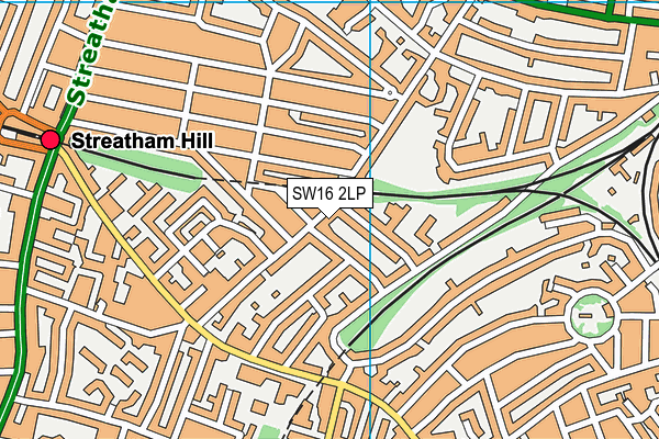 SW16 2LP map - OS VectorMap District (Ordnance Survey)
